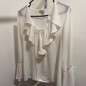 Elegant Cream Ruffle Blouse